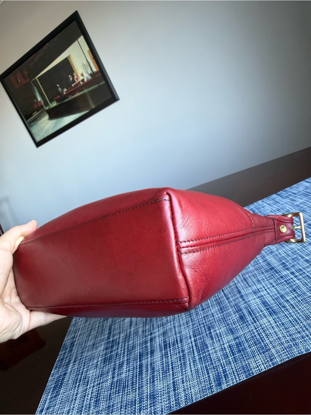 Red Vintage Coach 9136 Legacy Small Pocket Zip Leather Bag - Picture 12 of 16